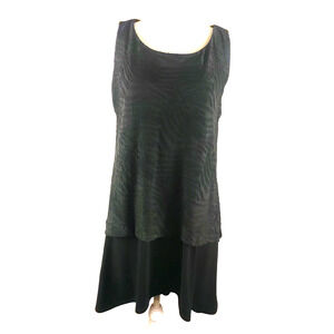 Dennis Women's Dress Size Small Black Sleeveless Flapper Style Layered Knee